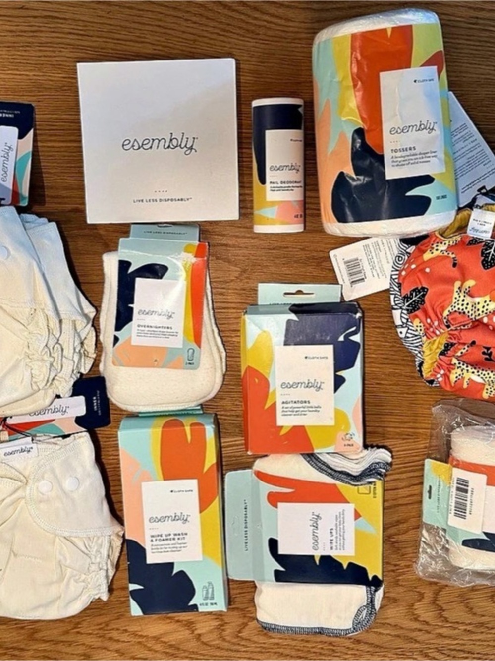 esembly Cloth Diaper Starter Set / Accessories Lot in White & Orange